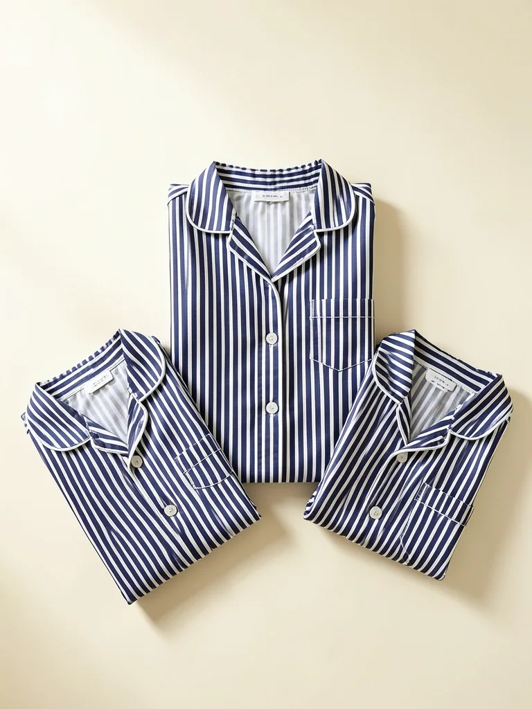 Piyama Keluarga Garis Navy 2